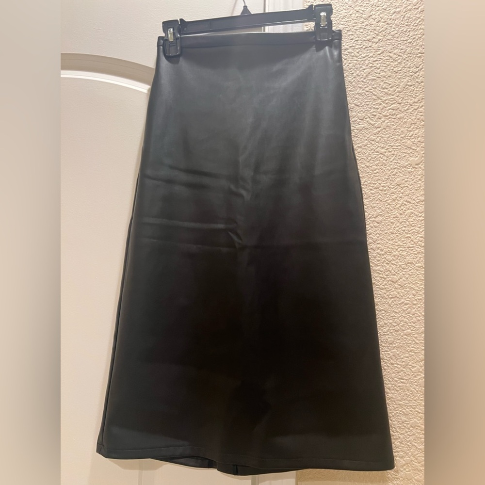 Joe's Jeans Sleek Black A-Line Faux Leather Skirt